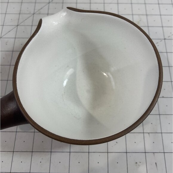 Heath Stoneware Spouted Batter Pouring Bowl w/Handle Chocolate Brown USA 6" USA - Picture 8 of 9